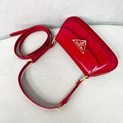 Prada Red Brushed Leather Shoulder Bag Size 24 x 11 x 4 cm - 3