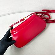 Prada Red Brushed Leather Shoulder Bag Size 24 x 11 x 4 cm - 2