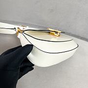 Prada White Brushed Leather Shoulder Bag Size 24 x 11 x 4 cm - 5