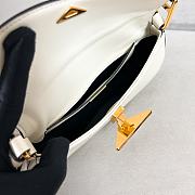Prada White Brushed Leather Shoulder Bag Size 24 x 11 x 4 cm - 2