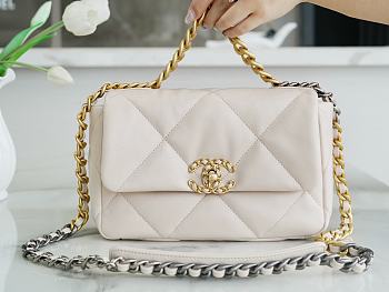 Chanel 19 Flap Bag Off-White Size 26 cm