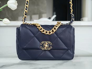 Chanel 19 Flap Bag Navy Blue Size 26 cm