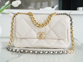 Chanel 19 Flap Bag Off-White Size 30 cm