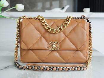 Chanel 19 Flap Bag Brown Size 30 cm