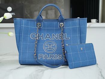 Chanel Beach Bag Blue Size 50 x 30 x 22 cm