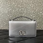 Valentino VLOGO Calfskin Wallet on Chain Silver Size 19 x 4 x 10.5 cm - 1