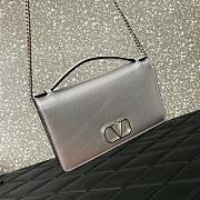 Valentino VLOGO Calfskin Wallet on Chain Silver Size 19 x 4 x 10.5 cm - 2