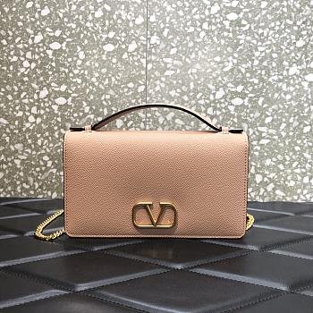 Valentino VLOGO Calfskin Wallet on Chain Pink Size 19 x 4 x 10.5 cm