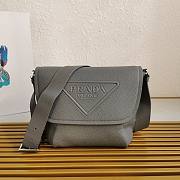 Prada Leather Bag With Shoulder Strap Grey Size 22 x 22 x 12 cm - 1
