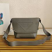 Prada Leather Bag With Shoulder Strap Grey Size 22 x 22 x 12 cm - 4