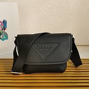 Prada Leather Bag With Shoulder Strap Black Size 22 x 22 x 12 cm - 1