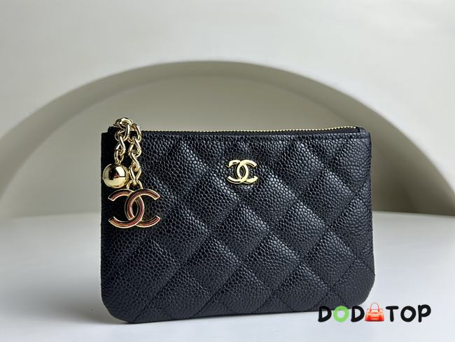 Chanel Classic Card Holder Zipper A50168 Black Size 14 x 10 x 1 cm  - 1