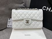 Chanel Flap White Bag Lambskin Light Gold Hardware Size 23 cm - 1