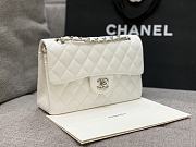 Chanel Flap White Bag Lambskin Light Gold Hardware Size 23 cm - 5