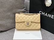 Chanel Flap Beige Bag Lambskin Light Gold Hardware Size 23 cm - 4