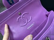 Chanel Flap Purple Bag Lambskin Light Gold Hardware Size 23 cm - 2