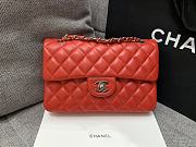 Chanel Flap Red Bag Lambskin Light Gold Hardware Size 23 cm - 1