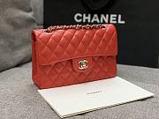 Chanel Flap Red Bag Lambskin Light Gold Hardware Size 23 cm - 5