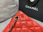 Chanel Flap Red Bag Lambskin Light Gold Hardware Size 23 cm - 6