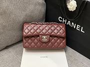 Chanel Flap Red Wine Bag Lambskin Light Gold Hardware Size 23 cm - 1