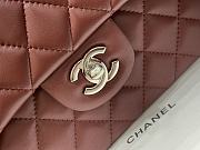 Chanel Flap Red Wine Bag Lambskin Light Gold Hardware Size 23 cm - 6
