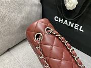 Chanel Flap Red Wine Bag Lambskin Light Gold Hardware Size 23 cm - 5