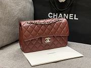 Chanel Flap Red Wine Bag Lambskin Light Gold Hardware Size 23 cm - 4