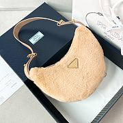 Prada Arqué Leather Shoulder Bag Beige Size 22.5 x 18.5 x 6 cm - 1