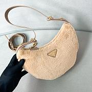 Prada Arqué Leather Shoulder Bag Beige Size 22.5 x 18.5 x 6 cm - 3