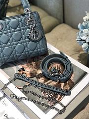 Dior Lady Mini Lambskin Handbag Blue Size 17 x 15 x 7 cm - 5