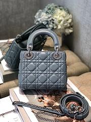 Dior Lady Mini Lambskin Handbag Blue Size 17 x 15 x 7 cm - 4