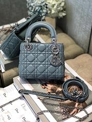 Dior Lady Mini Lambskin Handbag Blue Size 17 x 15 x 7 cm - 2