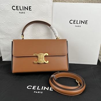 Celine Shoulder Chain Box Bag Brown Size 22 x 13.5 x 6 cm