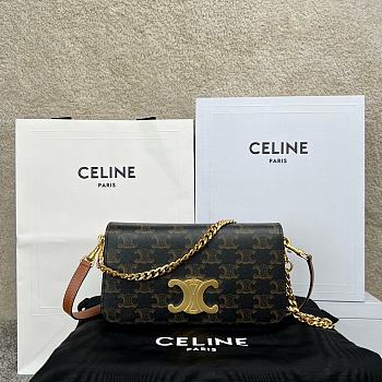 Celine Multipochette In Triomphe Canvas And Calfskintan Size 20.5 x 11 x 4 cm
