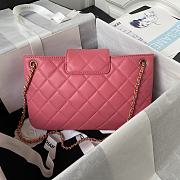 Chanel AS4603 Retro Metal Large Logo Pink Size 16.5 × 26.5 × 5 cm - 5
