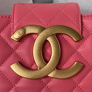 Chanel AS4603 Retro Metal Large Logo Pink Size 16.5 × 26.5 × 5 cm - 3