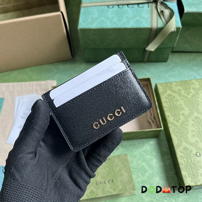Gucci Card Case With Gucci Script In Black Leather Size 7 x 10 cm - 1