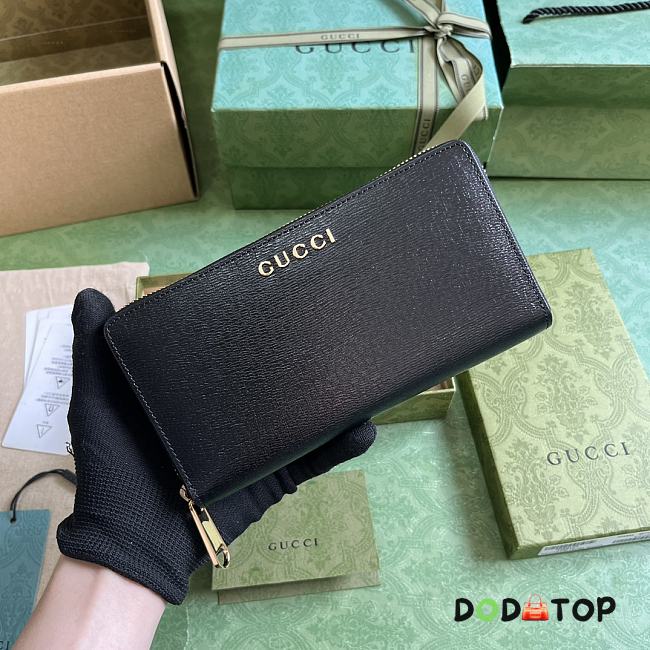 Gucci Zip Around Wallet With Gucci Script In Black Leather Size 20 x 12.5 x 4 cm - 1
