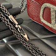 Valentino Snake Pattern Logo Handbag Red Size 20 cm - 6