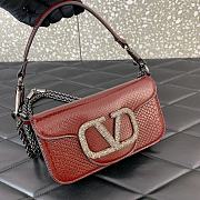 Valentino Snake Pattern Logo Handbag Red Size 20 cm - 5