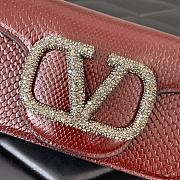 Valentino Snake Pattern Logo Handbag Red Size 20 cm - 2