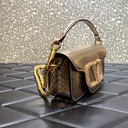 Valentino Snake Pattern Logo Handbag Gold Size 20 cm - 6