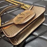 Valentino Snake Pattern Logo Handbag Gold Size 20 cm - 4