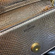 Valentino Snake Pattern Logo Handbag Gold Size 20 cm - 2