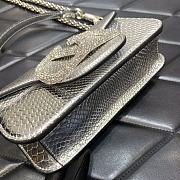 Valentino Snake Pattern Logo Handbag Silver Size 20 cm - 4
