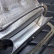Valentino Snake Pattern Logo Handbag Silver Size 20 cm - 2