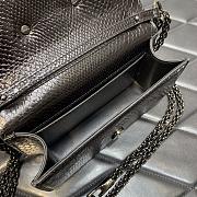Valentino Snake Pattern Logo Handbag Black Size 20 cm - 6