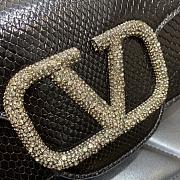 Valentino Snake Pattern Logo Handbag Black Size 20 cm - 4