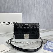 Givenchy Embossed Leather Shoulder Handbag Black Small Size 20 x 13 x 5 cm - 1