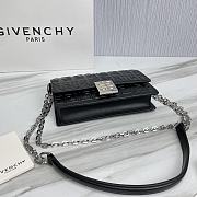 Givenchy Embossed Leather Shoulder Handbag Black Small Size 20 x 13 x 5 cm - 6